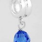 STERLING SILVER DANGLING SEPTEMBER BIRTHSTONE CZ EUROPEAN BEAD