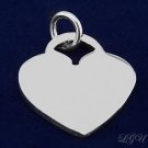 STERLING SILVER HEART PENDANT FREE FRONT SIDE ENGRAVING