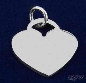 STERLING SILVER HEART PENDANT FREE FRONT SIDE ENGRAVING