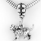 STERLING SILVER DANGLING CAT EUROPEAN BEAD