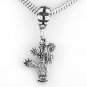STERLING SILVER PRICKLY PEAR CACTUS DANGLE EUROPEAN BEAD