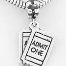 STERLING SILVER DANGLING MOVIE TICKETS EUROPEAN BEAD