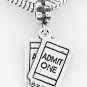 STERLING SILVER DANGLING MOVIE TICKETS EUROPEAN BEAD