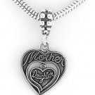 STERLING SILVER DANGLING MOTHER DAUGHTER HEART EUROPEAN BEAD