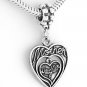 STERLING SILVER DANGLING MOTHER DAUGHTER HEART EUROPEAN BEAD