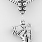 STERLING SILVER DANGLING 3D ROLLERBLADE/ INLINE SKATE BEAD