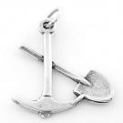 STERLING SILVER SHOVEL AND PICK CHARM/PENDANT