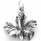 STERLING SILVER HIBISCUS CHARM/PENDANT