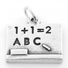 STERLING SILVER SCHOOL TEACHER'S CHALKBOARD CHARM