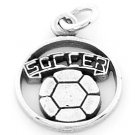 STERLING SILVER SOCCER BALL CHARM/ PENDANT