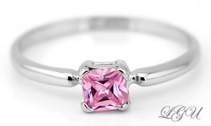 STERLING SILVER OCTOBER BIRTHSTONE CZ CHILD RING SZ 6