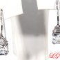 STERLING SILVER DANGLING CZ ASSCHER CUT EARRINGS