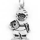STERLING SILVER "BOY WITH SOCCER BALL" SOLID CHARM