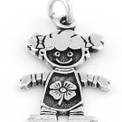 STERLING SILVER "GIRL WITH LUCKY CLOVER" CHARM