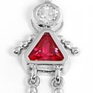 STERLING SILVER "GIRL JULY" BIRTHSTONE CHARM