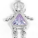 STERLING SILVER "GIRL JUNE" BIRTHSTONE CHARM