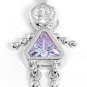 STERLING SILVER "GIRL JUNE" BIRTHSTONE CHARM