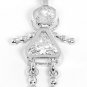 STERLING SILVER "GIRL APRIL" BIRTHSTONE CHARM