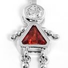 STERLING SILVER "GIRL JANUARY" BIRTHSTONE CHARM