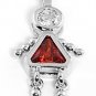 STERLING SILVER "GIRL JANUARY" BIRTHSTONE CHARM