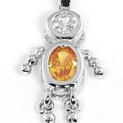 STERLING SILVER "BOY NOVEMBER" BIRTHSTONE CHARM