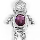 STERLING SILVER "BOY FEBRUARY" BIRTHSTONE CHARM