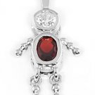 STERLING SILVER "BOY JANUARY" BIRTHSTONE CHARM