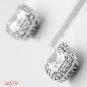 Sterling Silver 6MM CZ Asscher and Round Cut Stud Earrings