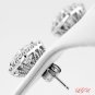 Sterling Silver 6MM CZ Asscher and Round Cut Stud Earrings