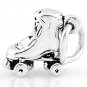 STERLING SILVER 3D SMALL ROLLER SKATE CHARM/PENDANT