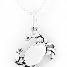 STERLING SILVER CRAB CHARM WITH 16" NECKLACE