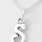STERLING SILVER LETTER S CHARM WITH 16" NECKLACE