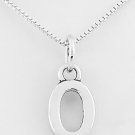 STERLING SILVER LETTER O CHARM WITH 16" NECKLACE