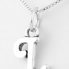 STERLING SILVER LETTER L CHARM WITH 16" NECKLACE
