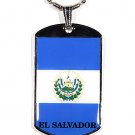 El Salvador Flag Polymer Glazed Color Dog Tag