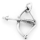 STERLING SILVER BOW and ARROW ARCHERY CHARM