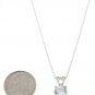 STERLING SILVER CZ ROUND SOLITAIRE PRONG BASKET SET NECKLACE