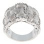 STERLING SILVER WEAVING STYLE CUBIC ZIRCONIA DOME BAND/ RING