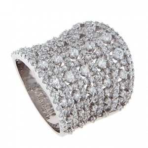 STERLING SILVER DOME / CIGAR SHAPE CZ BASKET STYLE BAND RING