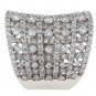 STERLING SILVER DOME / CIGAR SHAPE CZ BASKET STYLE BAND RING