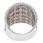 STERLING SILVER DOME / CIGAR SHAPE CZ BASKET STYLE BAND RING