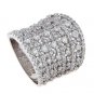 STERLING SILVER DOME / CIGAR SHAPE CZ BASKET STYLE BAND RING