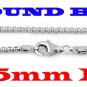 STERLING SILVER 2.5mm ITALIAN ROUND BOX CHAIN 18" NECKLACE
