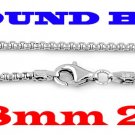 STERLING SILVER 1.8mm ITALIAN ROUND BOX CHAIN 22" NECKLACE