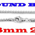 STERLING SILVER 1.8mm ITALIAN ROUND BOX CHAIN 20" NECKLACE