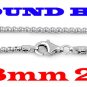 STERLING SILVER 1.8mm ITALIAN ROUND BOX CHAIN 20" NECKLACE