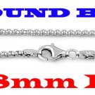 STERLING  SILVER 1.8mm ITALIAN ROUND BOX CHAIN 18" NECKLACE