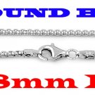 STERLING SILVER 1.8mm ITALIAN ROUND BOX CHAIN 16" NECKLACE