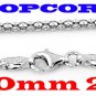 STERLING SILVER 2mm ITALY POPCORN STYLE 20" NECKLACE