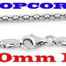 STERLING SILVER 2mm ITALY POPCORN STYLE 18" NECKLACE